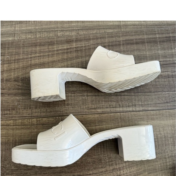 Gucci Rubber Monogram Slide Mule Sandals Sz 8 - Picture 5 of 15